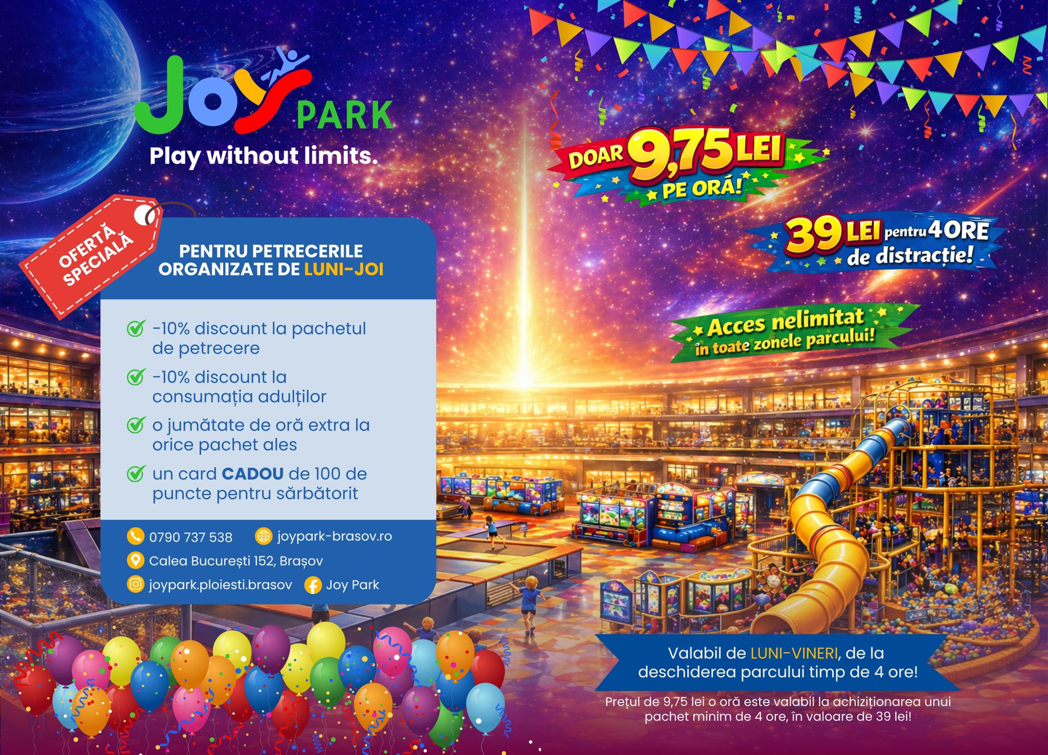 Joy Park Ploiești — Ziua Copilului, 50 lei acces toată ziua cu activități și premii